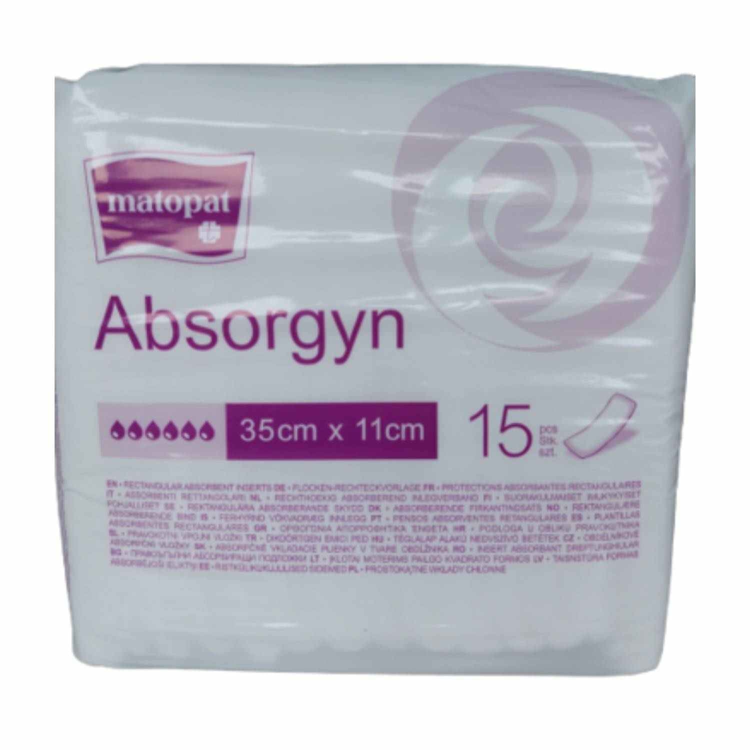 TZMO (Seni) Absorgyn Saugverstärker ohne Folie, Flocken-Rechteckvorlage unsteril, 35 x 11 cm